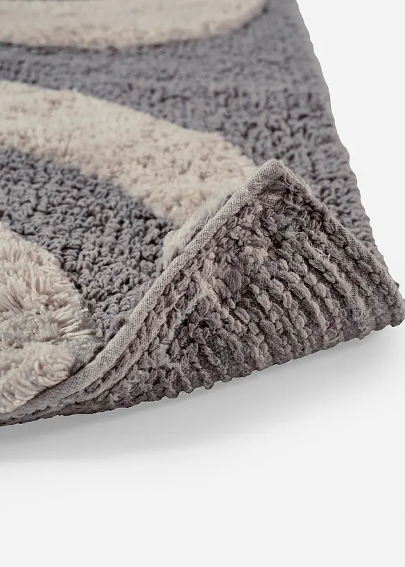Badematte mit Halbkreis- Design in grau Detailaufnahme vom Material - bonprix