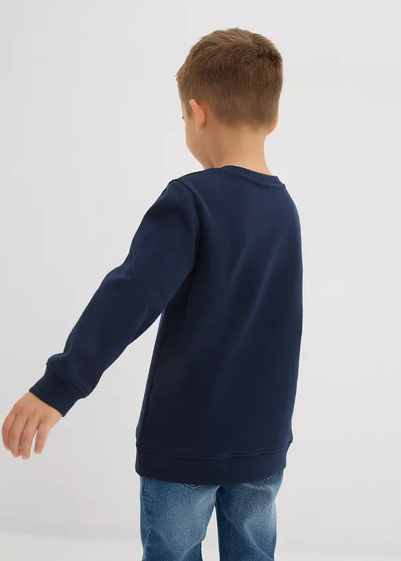Sweatshirt aus weichem Baumwoll-Mix (2er Pack) in blau von hinten (im Anschnitt) - bonprix