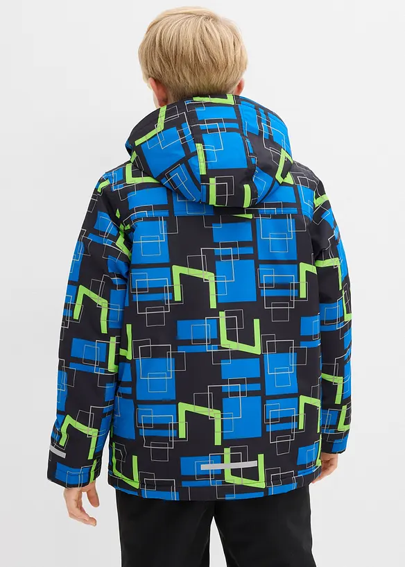 wasserdichte Funktionsjacke mit reflektierenden Details in schwarz von hinten (im Anschnitt) - bonprix
