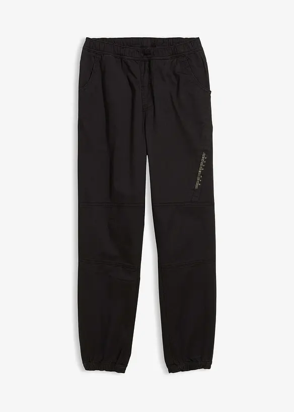 Thermo Loose-Fit -Schlupfhose mit Jerseyfutter in schwarz von vorne - bonprix
