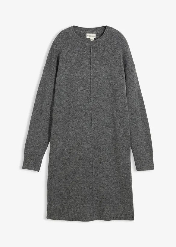 Strickkleid in grau von vorne - bonprix Strickkleid in grau von vorne - bonprix