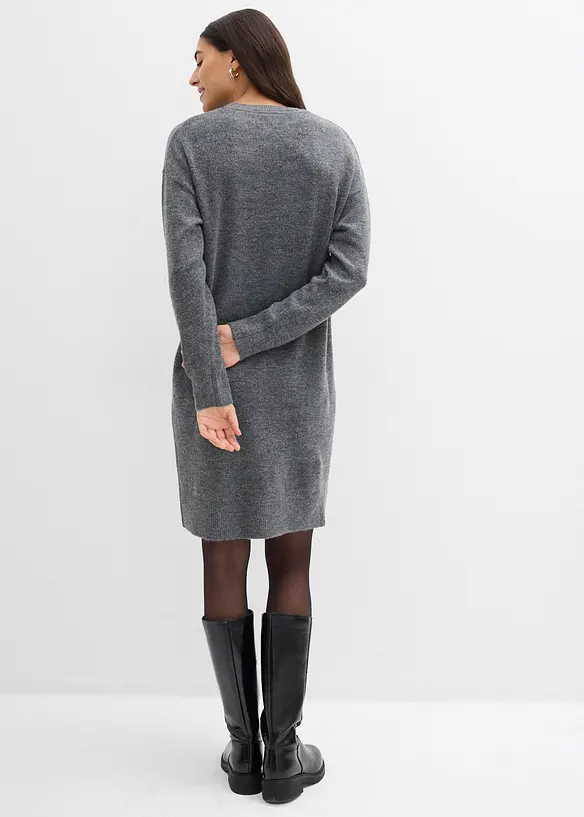 Strickkleid in grau von hinten (Totalaufnahme) - bonprix Strickkleid in grau von hinten (Totalaufnahme) - bonprix