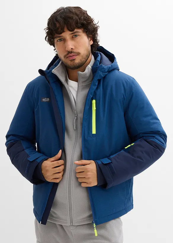 Wasserdichte Funktions-Jacke in blau von vorne (im Anschnitt) - bonprix