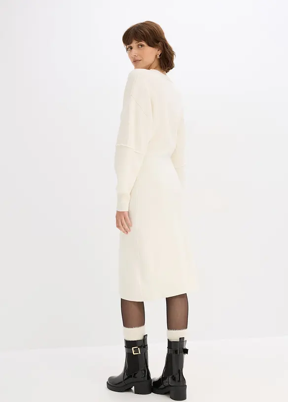 Milano Strickkleid in weiß von hinten (Totalaufnahme) - bonprix Milano Strickkleid in weiß von hinten (Totalaufnahme) - bonprix