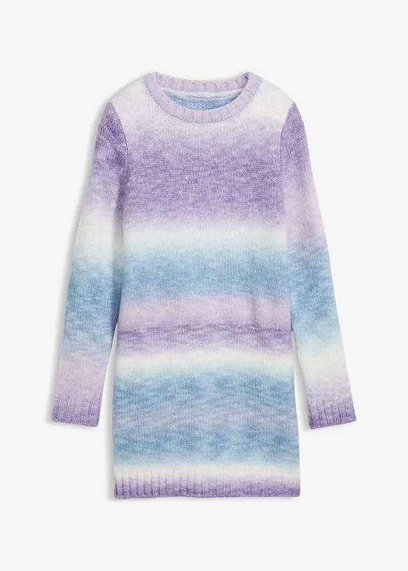 Strickkleid mit Farbverlauf in lila von vorne - bonprix