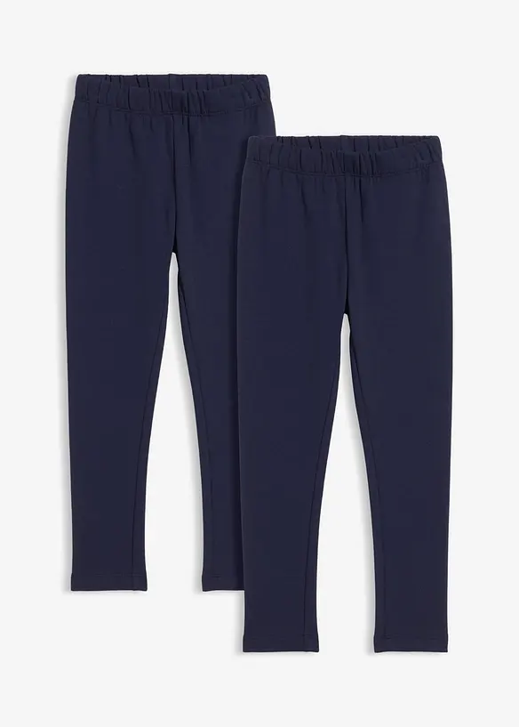 Thermo-Leggings (2er Pack) in blau von vorne - bonprix