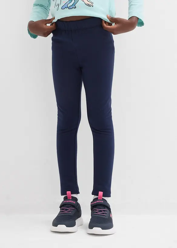 Thermo-Leggings (2er Pack) in blau von vorne - bonprix