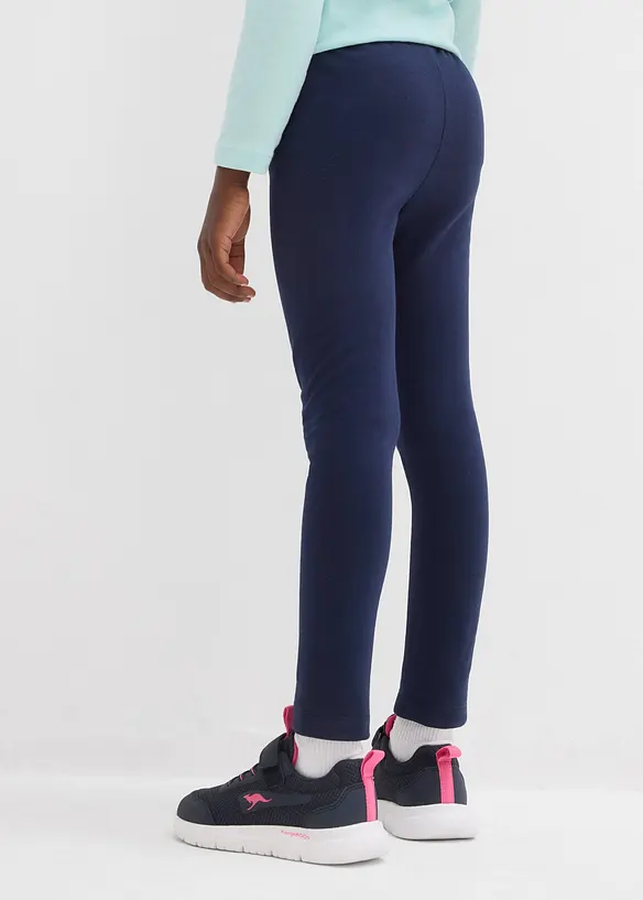 Thermo-Leggings (2er Pack) in blau von hinten - bonprix