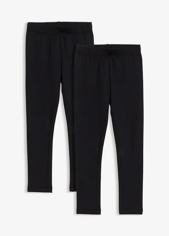 Thermo-Leggings (2er Pack) in schwarz von vorne - bonprix