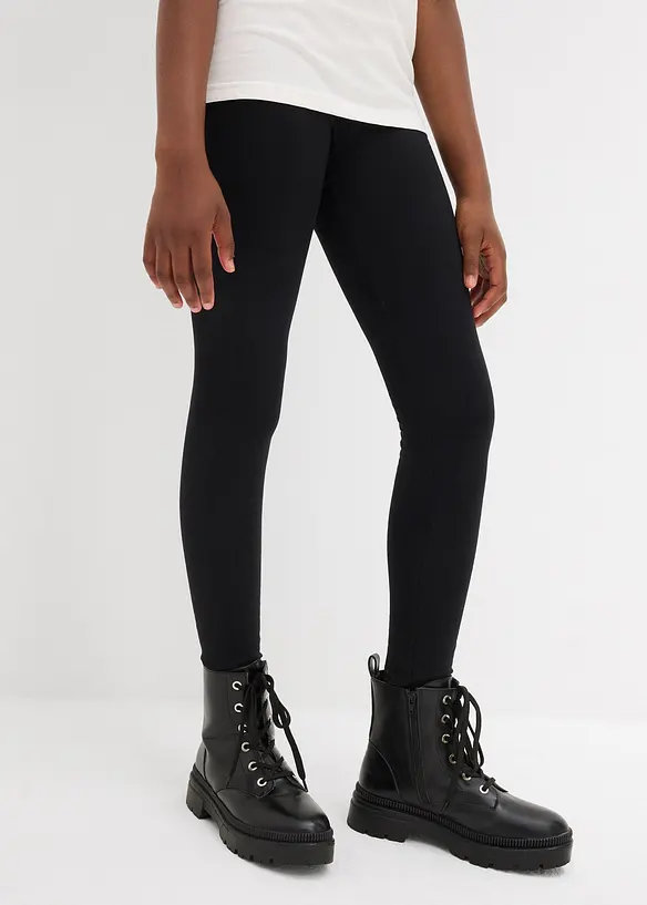 Thermo-Leggings (2er Pack) in schwarz von vorne - bonprix