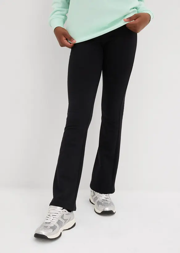 Thermo-Leggings Bootcut (2er Pack) in schwarz von vorne - bonprix