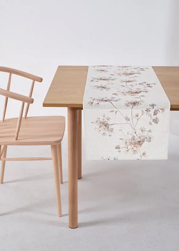 Tischläufer mit Leinenanteil in beige - bonprix