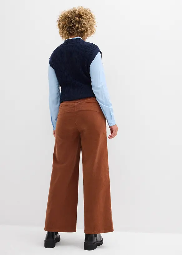 High-Waist-Cordhose aus Baumwoll-Mix in braun von hinten - bonprix High-Waist-Cordhose aus Baumwoll-Mix in braun von hinten - bonprix