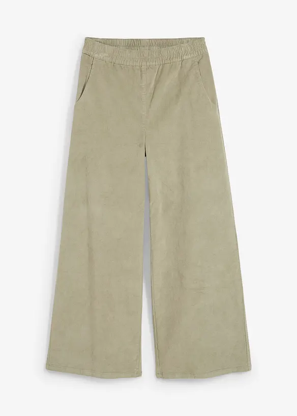 High-Waist-Cordhose aus Baumwoll-Mix in grün von vorne - bonprix High-Waist-Cordhose aus Baumwoll-Mix in grün von vorne - bonprix