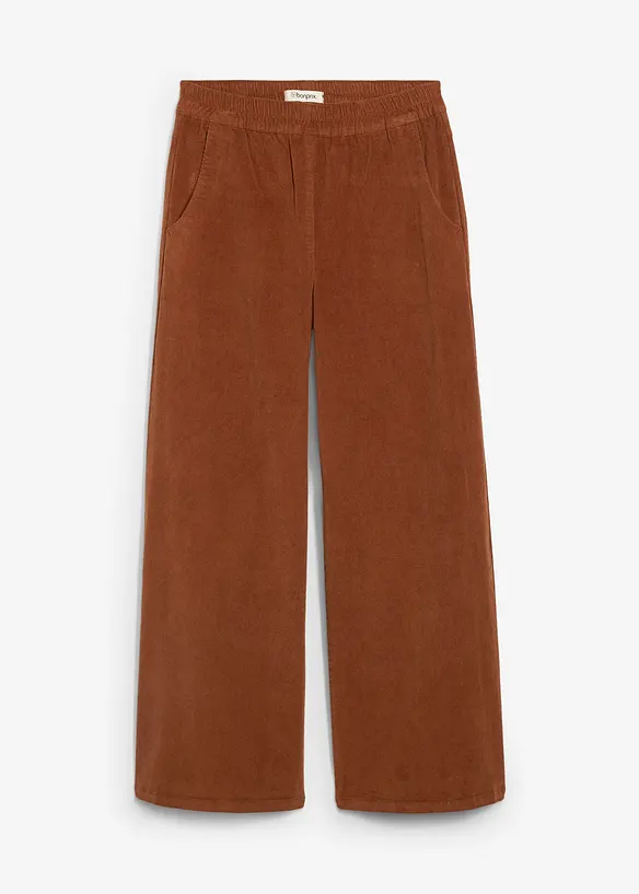 High-Waist-Cordhose aus Baumwoll-Mix in braun von vorne - bonprix High-Waist-Cordhose aus Baumwoll-Mix in braun von vorne - bonprix