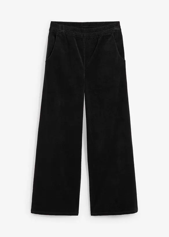 High-Waist-Cordhose aus Baumwoll-Mix in schwarz von vorne - bonprix High-Waist-Cordhose aus Baumwoll-Mix in schwarz von vorne - bonprix