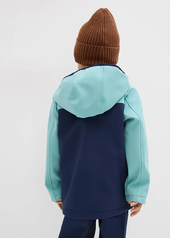 Thermo-Softshelljacke, wasserabweisend in blau von hinten (im Anschnitt) - bonprix
