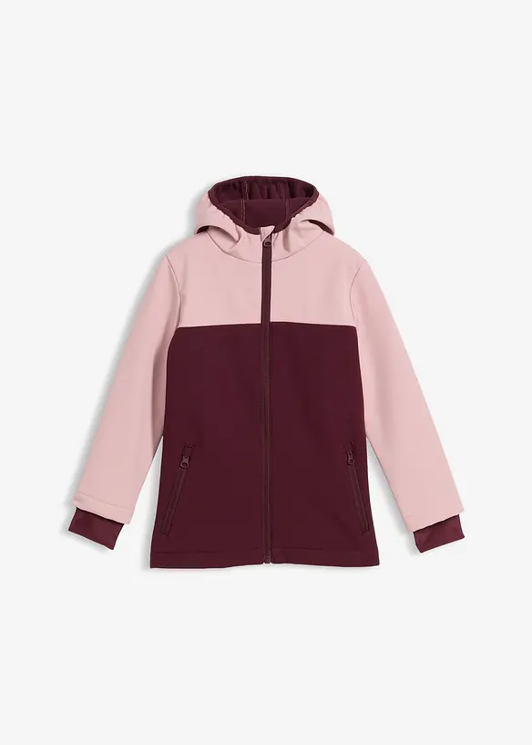 Thermo-Softshelljacke, wasserabweisend in rosa von vorne - bonprix