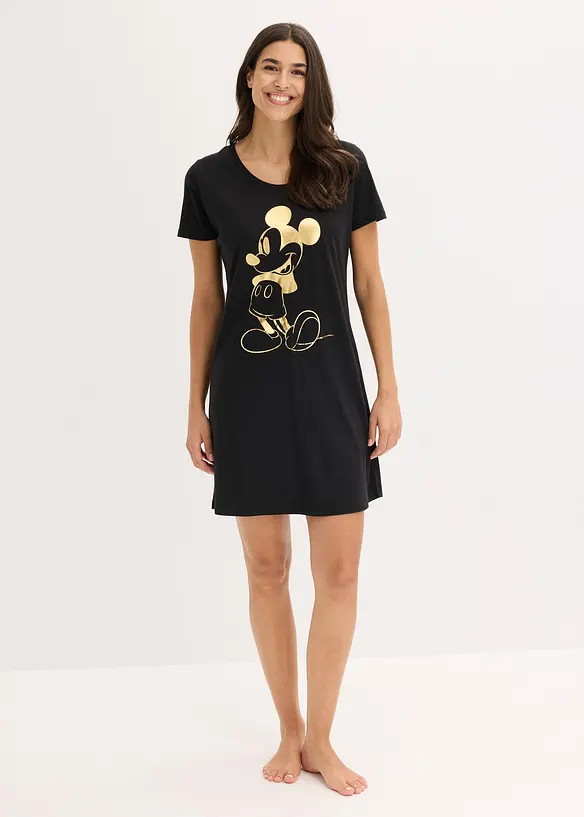 Disney Mickey Mouse Nachthemd in schwarz im Look von vorne (Totalaufnahme) - Disney