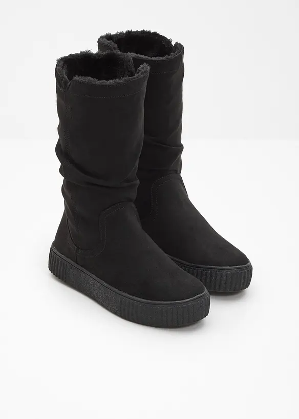 Gefütterte Stiefel in schwarz - bonprix