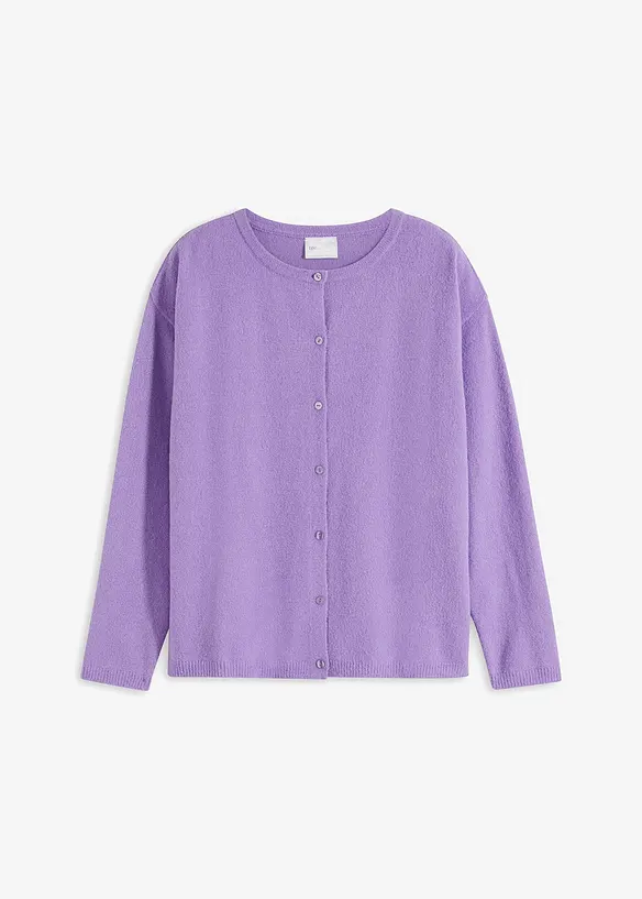 Feinstrickjacke in lila von vorne - bonprix