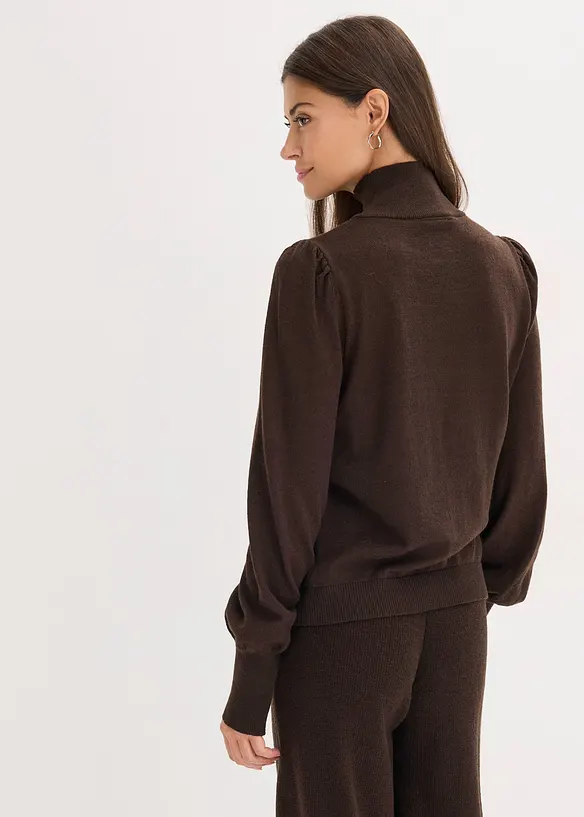 Feinstrickpullover in braun von hinten (im Anschnitt) - bonprix