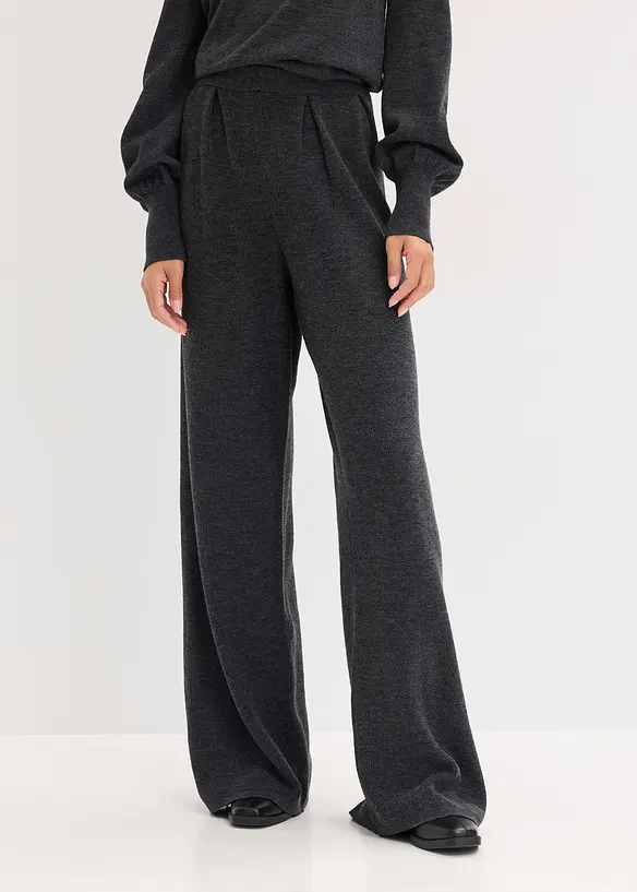 Feinstrickhose in grau von vorne - bonprix