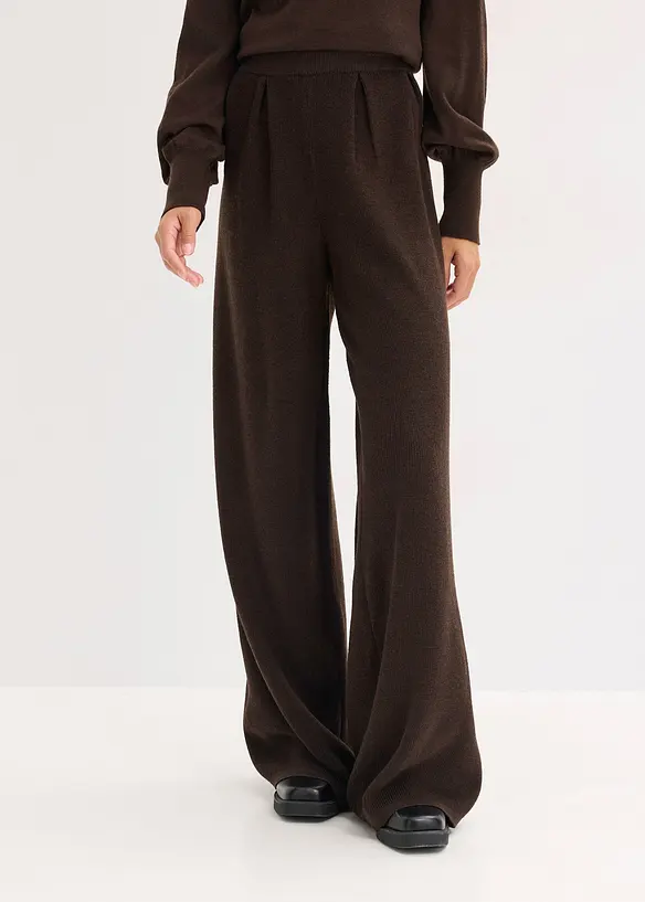 Feinstrickhose in braun von vorne - bonprix