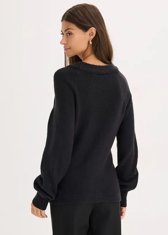 Pullover in schwarz von hinten (im Anschnitt) - bonprix