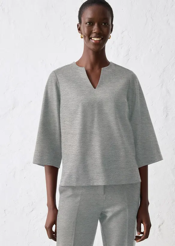 Tunika mit Wolle in grau von vorne (im Anschnitt) - bonprix