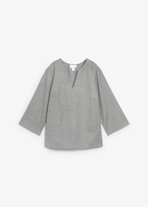 Tunika mit Wolle in grau von vorne - bonprix