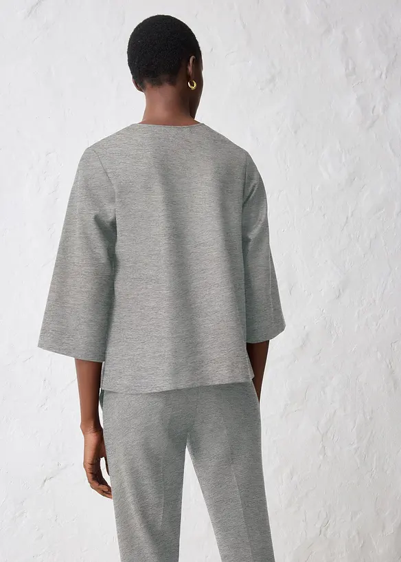 Tunika mit Wolle in grau von hinten (im Anschnitt) - bonprix
