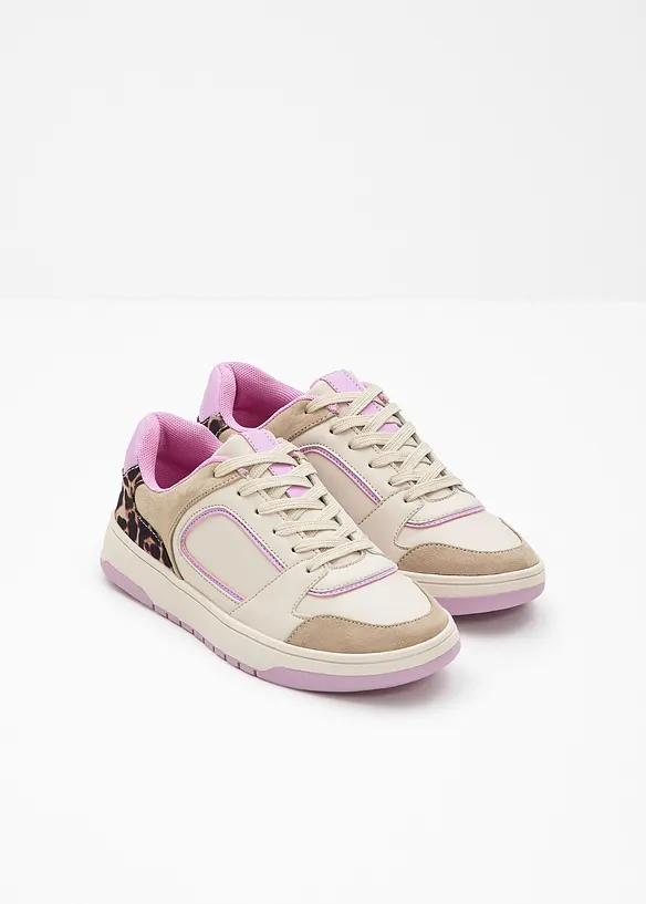 Sneaker mit Animal-Details in beige - bonprix