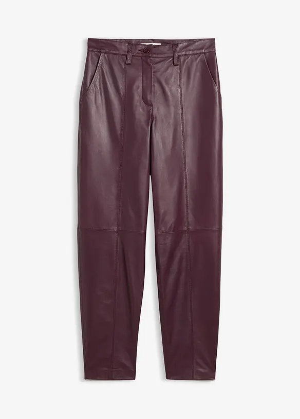 Lederhose aus Lammnappa in rot von vorne - bonprix
