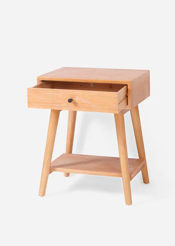 Holz-Beistelltisch in beige geöffnet - bonprix