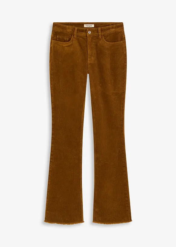 Ausgestellte Cordhose aus Baumwoll-Mix in braun von vorne - bonprix