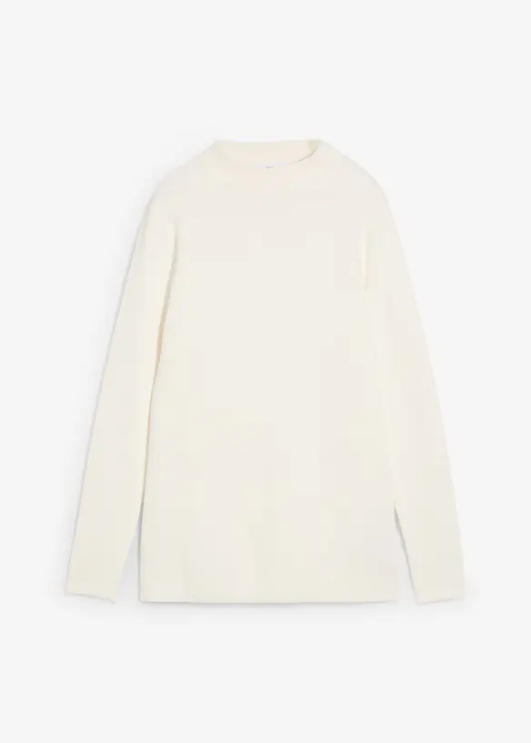 Pullover mit Stehkragen in weiß von vorne - bonprix