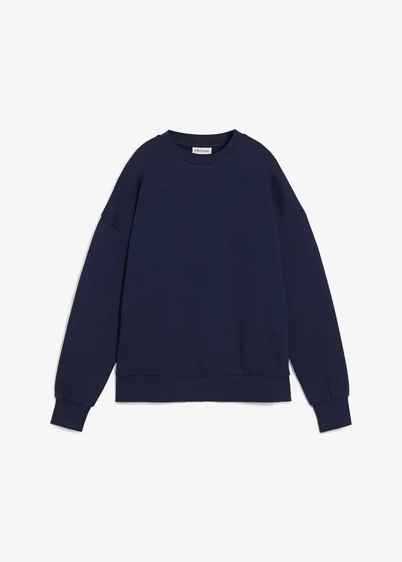 Oversize-Sweatshirt aus reiner Bio-Baumwolle in blau von vorne - bonprix Oversize-Sweatshirt aus reiner Bio-Baumwolle in blau von vorne - bonprix
