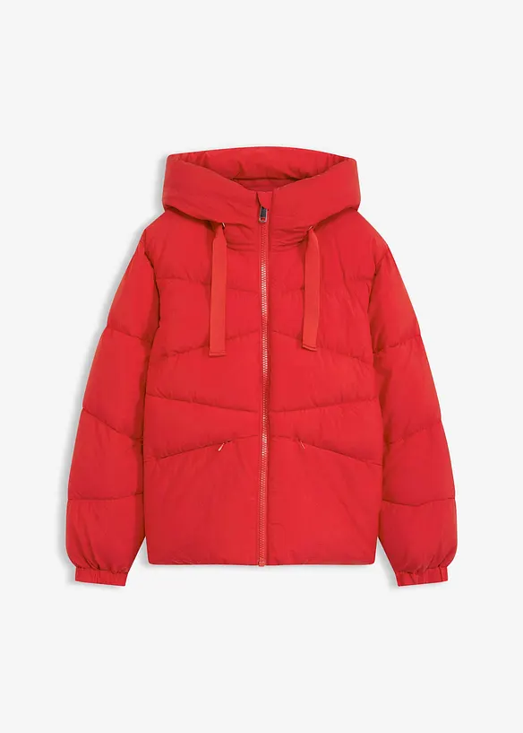 Wasserabweisende Steppjacke in rot von vorne - bonprix