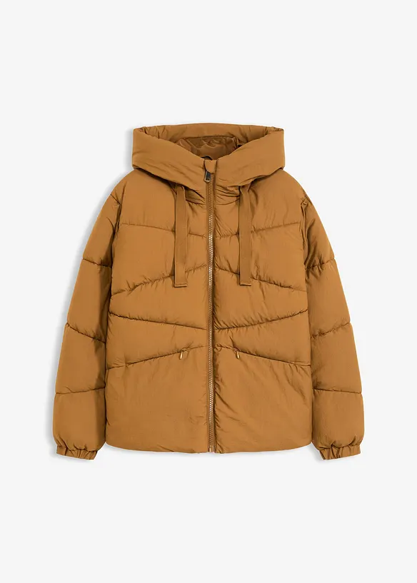 Wasserabweisende Steppjacke in braun von vorne - bonprix