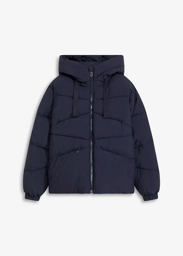 Wasserabweisende Steppjacke in blau von vorne - bonprix