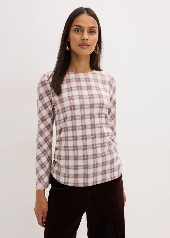 Langarmshirt in grau von vorne (im Anschnitt) - bonprix