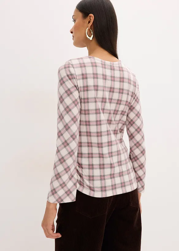 Langarmshirt in grau von hinten (im Anschnitt) - bonprix