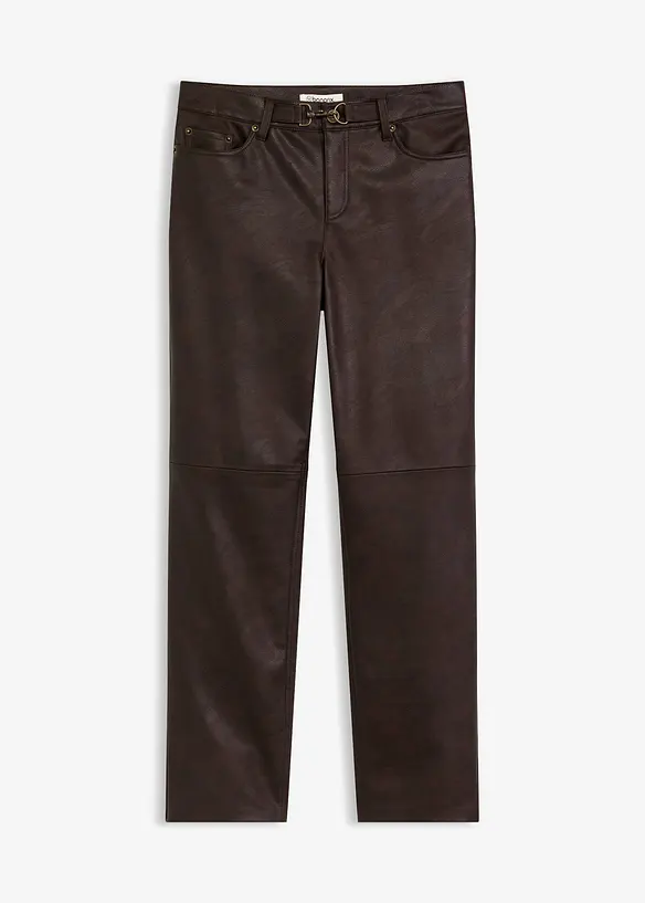 Lederimitat-Hose im Used-Look in braun von vorne - bonprix Lederimitat-Hose im Used-Look in braun von vorne - bonprix