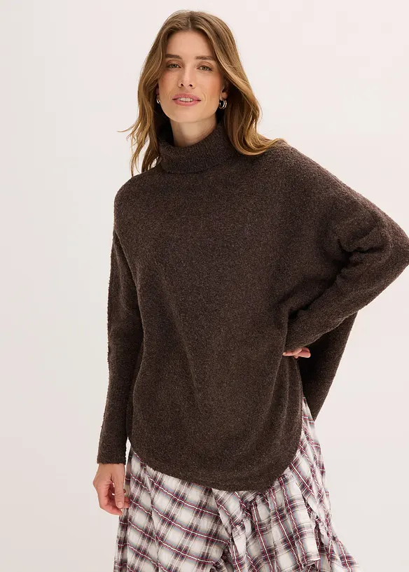 Oversize-Pullover in braun von vorne (im Anschnitt) - bonprix