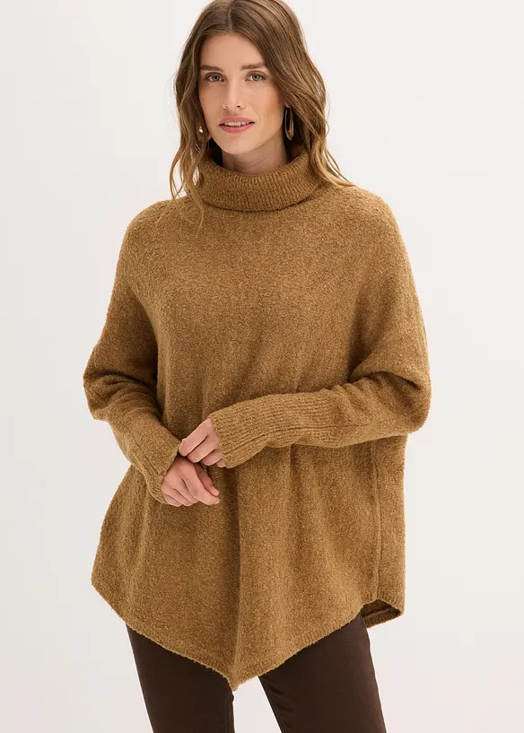 Oversize-Pullover in braun von vorne (im Anschnitt) - bonprix