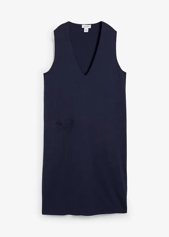 Strickkleid aus reiner Baumwolle in blau von vorne - bonprix Strickkleid aus reiner Baumwolle in blau von vorne - bonprix