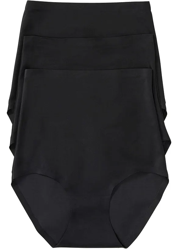 Nahtlose Medium Shape Panty (3er Pack) in schwarz von vorne - bonprix