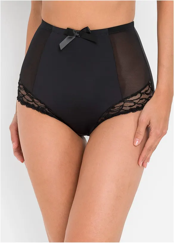 Medium Shape Panty mit Spitze in schwarz von vorne - bonprix