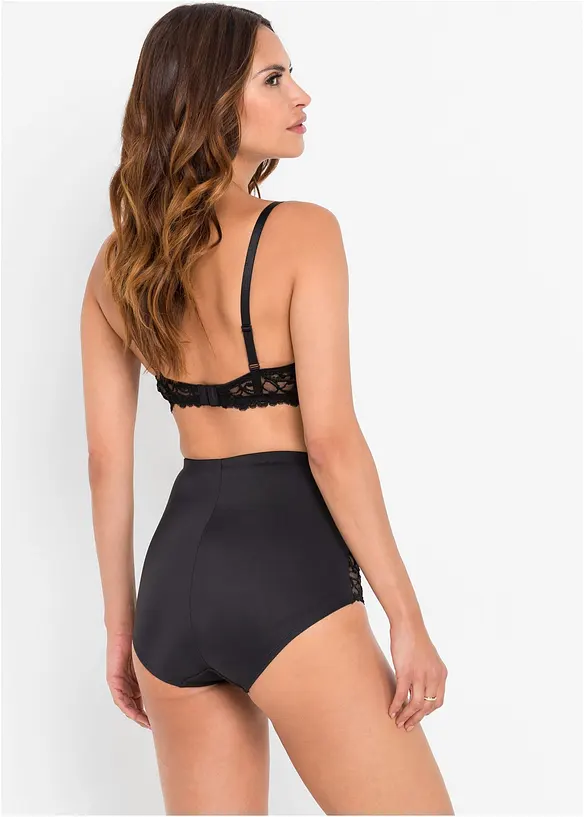 Medium Shape Panty mit Spitze in schwarz von hinten - bonprix